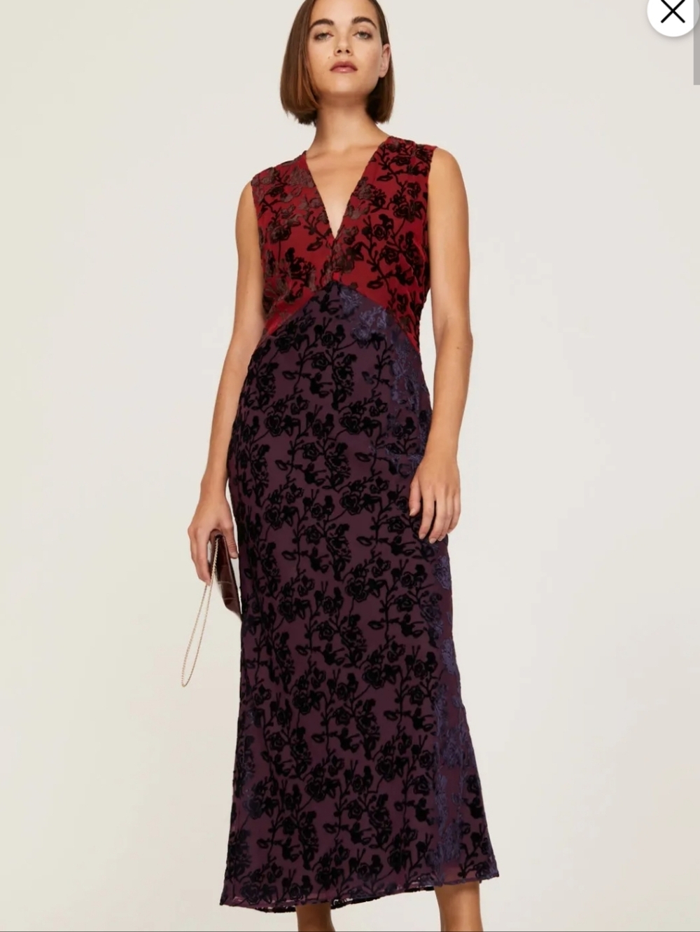 Marina Moscone Velvet Slip Dress Size 4 MSRP $375